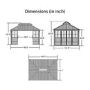 Alora Prestige Large Heavy-Duty Outdoor Aluminum Patio Hard Double Steel Top Backyard Sunroom (SAK65732)