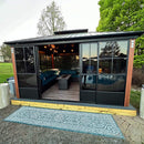 Alora Prestige Large Heavy-Duty Outdoor Aluminum Patio Hard Double Steel Top Backyard Sunroom (SAK65732)