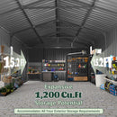 Extra-Large Outdoor Heavy-Duty Metal Garage Shed With Lockable Doors [No Floor] (SAK14093)