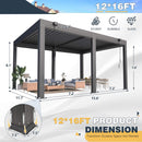 Alora Louvered Aluminum Pergola With Adjustable Roof And Pull-Down Screens (SAK46817)