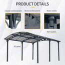 [12X16FT] Alora Large Outdoor Aluminum Arch Carport With Polycarbonate Panels (SAK65820)