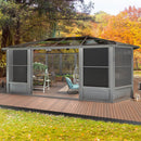 [12X18FT] Alora Grandview Large Luxury Outdoor All-Season Aluminum Solarium Sunroom With Polycarbonate Hardtop And Sliding Doors (SAK35948)