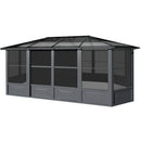 [12X18FT] Alora Grandview Large Luxury Outdoor All-Season Aluminum Solarium Sunroom With Polycarbonate Hardtop And Sliding Doors (SAK35948)