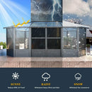 [12X18FT] Alora Grandview Large Luxury Outdoor All-Season Aluminum Solarium Sunroom With Polycarbonate Hardtop And Sliding Doors (SAK35948)
