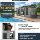 [12X18FT] Alora Grandview Large Luxury Outdoor All-Season Aluminum Solarium Sunroom With Polycarbonate Hardtop And Sliding Doors (SAK35948)