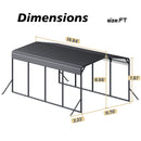 [12X20FT] Alora Heavy-Duty All-Weather Metal Carport With Reinforced Support Base (SAK97381)