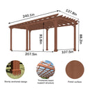 Alora Outdoor Cedar Wood Patio Pergola With Slatted Trellis Roof (SAK92150)