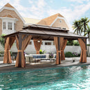 [12X20FT] Alora Premium Aluminum Outdoor Polycarbonate Hardtop Gazebo With Netting & Curtains (SAK36580)
