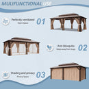 [12X20FT] Alora Premium Aluminum Outdoor Polycarbonate Hardtop Gazebo With Netting & Curtains (SAK36580)