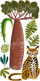 Jungle Animals Tropical theme - Fabric Nursery Wall Art Decals