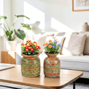 Farmhouse Style Hand Painted Vintage Wooden Milk Pot Vase