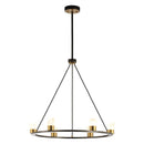 Perimost 31 Inch Alma 6-Light Black Modern Luxury Chandelier
