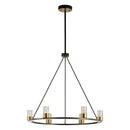 Perimost 31 Inch Alma 6-Light Black Modern Luxury Chandelier