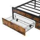 Modern King Bed Frame with Storage & LED Lights, Upholstered Headboard, USB Charging Station, Easy Assembly, Grey