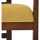 Indoor Upholstered Wood Dining Chair(Set of 2),Yellow+Walnut