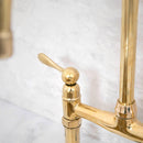 Unlacquered Brass Gooseneck Deck Mounted Kitchen Faucet