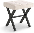 Linen Vanity Ottoman Foot Stool 16.9x12.9x18 Inches