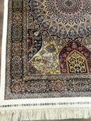 Turkish Silk Rug 4x6, Dome Design, Memluk Carpet, Bamboo Silk, New
