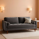 Valour Performance Velvet Sofa Gray Mid Century Modern