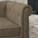 Modern Linen Fabric Elevated Pet Bed Sofa for Small and Medium Dogs - Brown