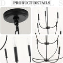 Nine Light Black Chandelier For Entryway Modern Farmhouse