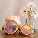 Petite Watercolor Pressed Floral Candle - Blackberry + Coconut