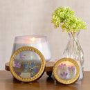 Accent Watercolor Pressed Floral Candle - Berry Fig