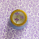 Petite Watercolor Pressed Floral Candle - Berry Fig
