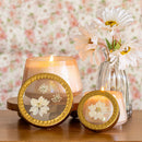 Accent Watercolor Pressed Floral Candle - Rose + Oud
