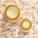 Petite Watercolor Pressed Floral Candle - Rose+ Oud