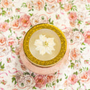 Petite Watercolor Pressed Floral Candle - Rose+ Oud