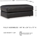 Contemporary Black Cushioned Rectangular Ottoman Finish