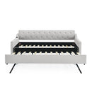 Size Upholstered Daybed With Trundle And USB Charging Armrest