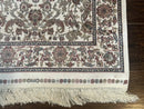 Small Turkish Silk Rug 2.6 x 4, Ivory, Allover Design, Bamboo Silk