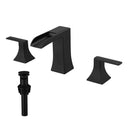 Modern 2 Handle 3 Hole Deck Mounted Bathroom Faucet with Drainer