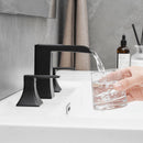 Modern 2 Handle 3 Hole Deck Mounted Bathroom Faucet with Drainer