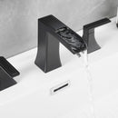 Modern 2 Handle 3 Hole Deck Mounted Bathroom Faucet with Drainer