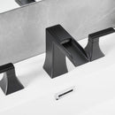 Modern 2 Handle 3 Hole Deck Mounted Bathroom Faucet with Drainer