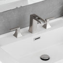 Modern 2 Handle 3 Hole Deck Mounted Bathroom Faucet with Drainer