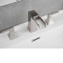 Modern 2 Handle 3 Hole Deck Mounted Bathroom Faucet with Drainer