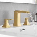 Modern 2 Handle 3 Hole Deck Mounted Bathroom Faucet with Drainer