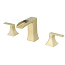 Modern 2 Handle 3 Hole Deck Mounted Bathroom Faucet with Drainer
