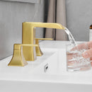 Modern 2 Handle 3 Hole Deck Mounted Bathroom Faucet with Drainer