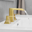 Modern 2 Handle 3 Hole Deck Mounted Bathroom Faucet with Drainer