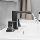 Modern 2 Handle 3 Hole Deck Mounted Bathroom Faucet with Drainer