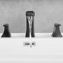 Modern 2 Handle 3 Hole Deck Mounted Bathroom Faucet with Drainer