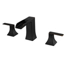 Modern 2 Handle 3 Hole Deck Mounted Bathroom Faucet with Drainer