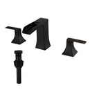 Modern 2 Handle 3 Hole Deck Mounted Bathroom Faucet with Drainer