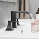 Modern 2 Handle 3 Hole Deck Mounted Bathroom Faucet with Drainer