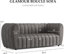 Charcoal Gray Vertical Channel Tufted 3 Piece Sofa Set